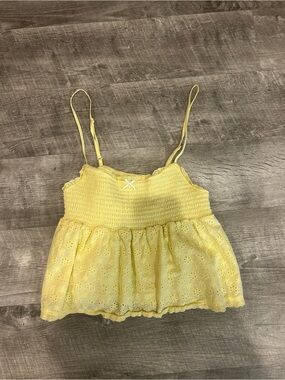 L.A. Hearts Pale Yellow Smocked Eyelet Cami